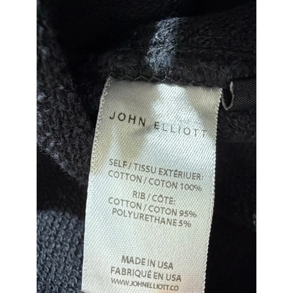 John Elliott Sweatpants Size 3 Black Drawstring Tapered Joggers French Terry USA